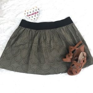 Simply Vera Brown Taupe Black Waist Skirt Sz XL